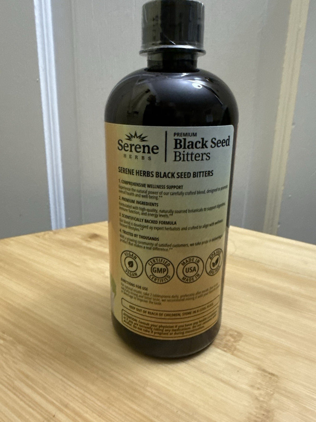 Serene Herbs Black Seed Bitters Cleanse Strength Energize 16oz
