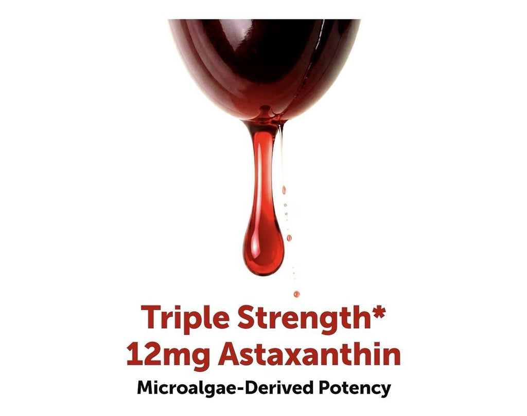 Micro Ingredients Astaxanthin 12mg From Microalgae Triple Strength 120 Softgels