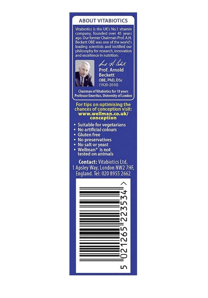 VITABIOTICS Wellman CONCEPTION Fertility & Reproduction 30 TABLETS