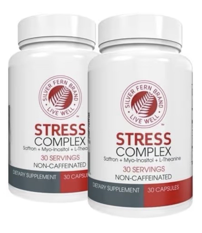 Silver Fern Stress Complex Supplement No Caffeine Sleep Mood Worry Support 2Pack