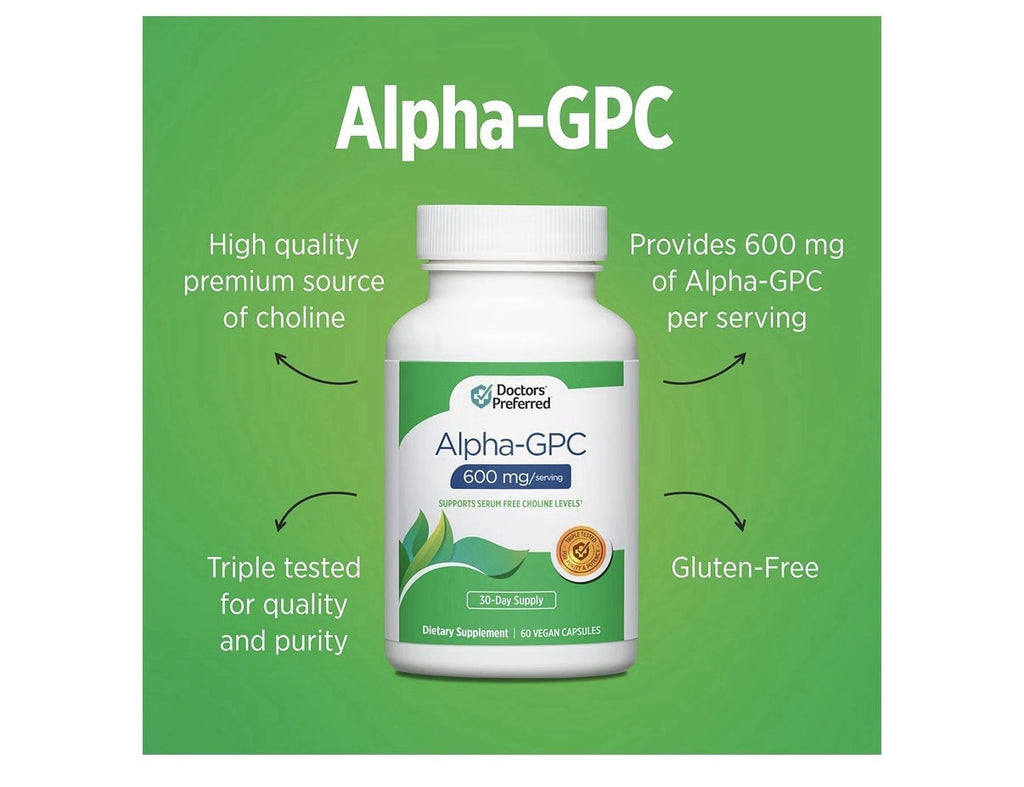 DOCTORS' PREFERRED Alpha GPC Supports Serum Free Choline Levels 60 Vegan Capsule