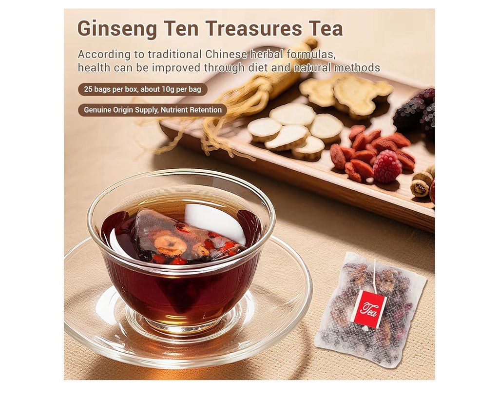 Ginseng Ten Treasures Kidney detox cleanse Repair Tea Herbal Natural  25 Teabags