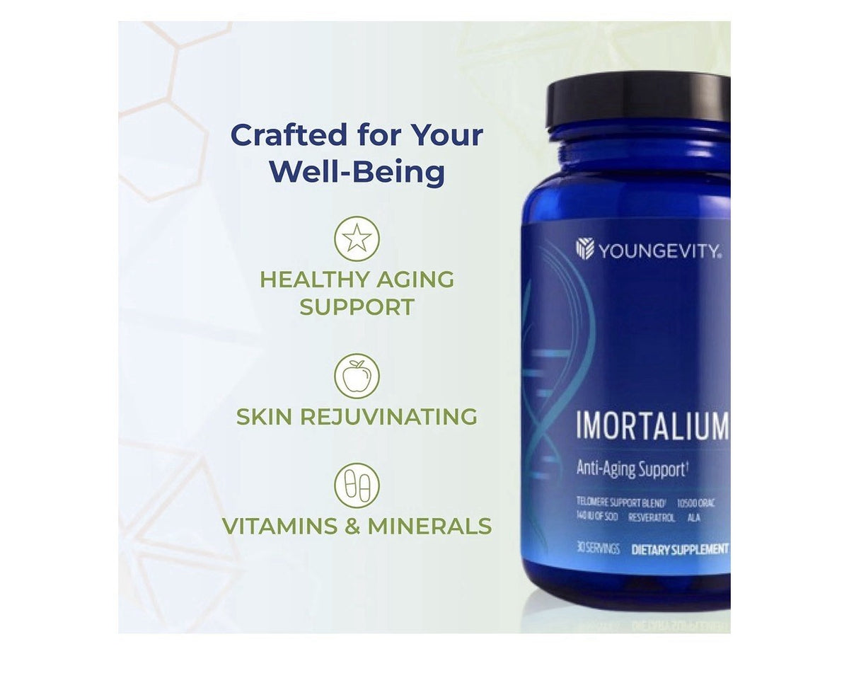 2 Pack Youngevity Imortalium Anti-Aging Support Telomere Health Support