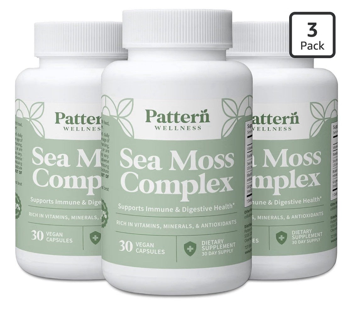 3 Pack Pattern Wellness Sea Moss Complex supports Immune Digestive Health
