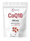 Micro Ingredients CoQ10 200mg Per Serving 240 Softgels Made With MCT Oil