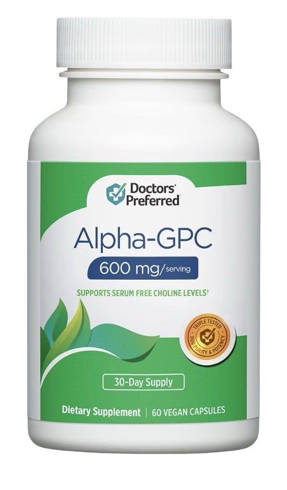DOCTORS' PREFERRED Alpha GPC Supports Serum Free Choline Levels 60 Vegan Capsule
