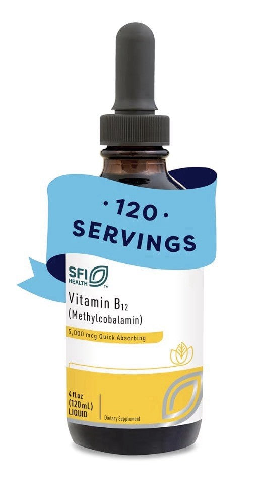SFI Health Vitamin B12 Methylcobalamin Liquid Drops Mood Cognitive Support 4oz