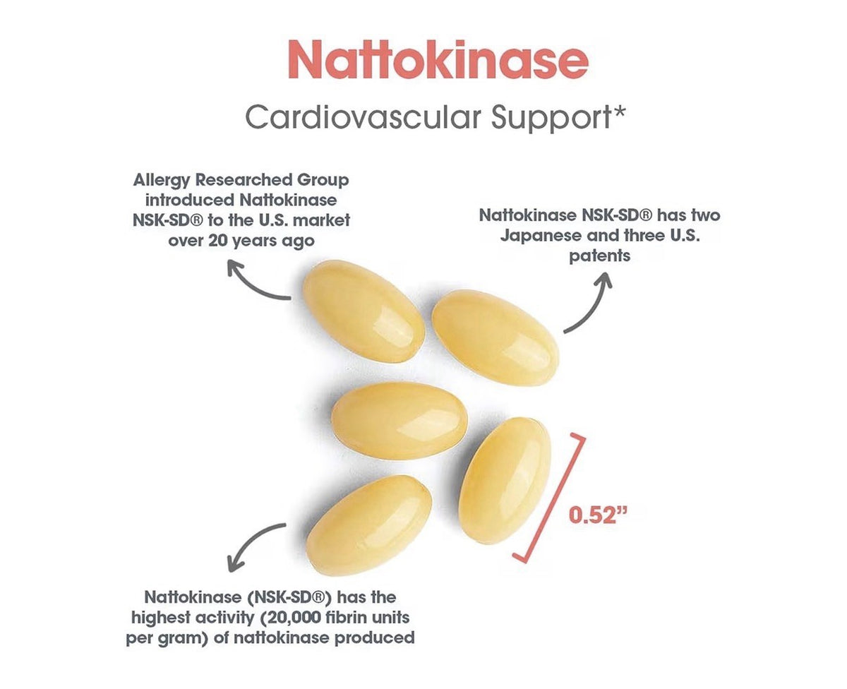 Allergy Research Group Nattokinase 100 mg Circularity Support 2000 FU 60 Softgel