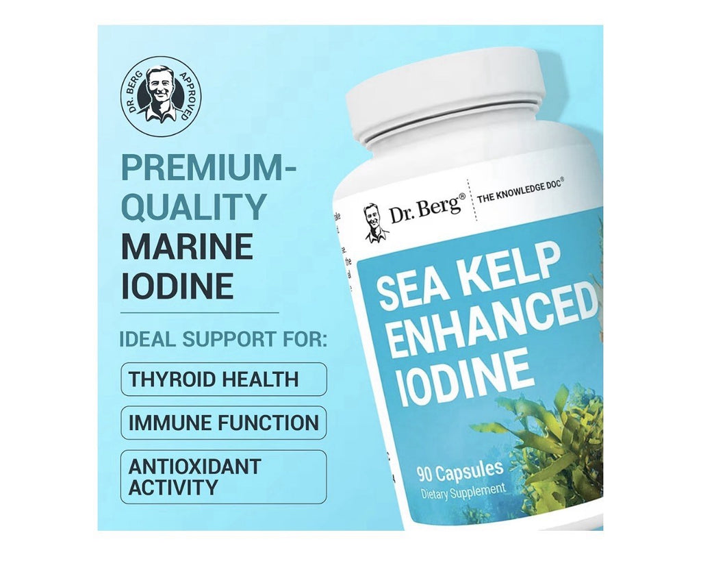 Dr. Berg Sea Kelp Enhanced lodine Premium Immune Thydroid Health Antioxidant 90c
