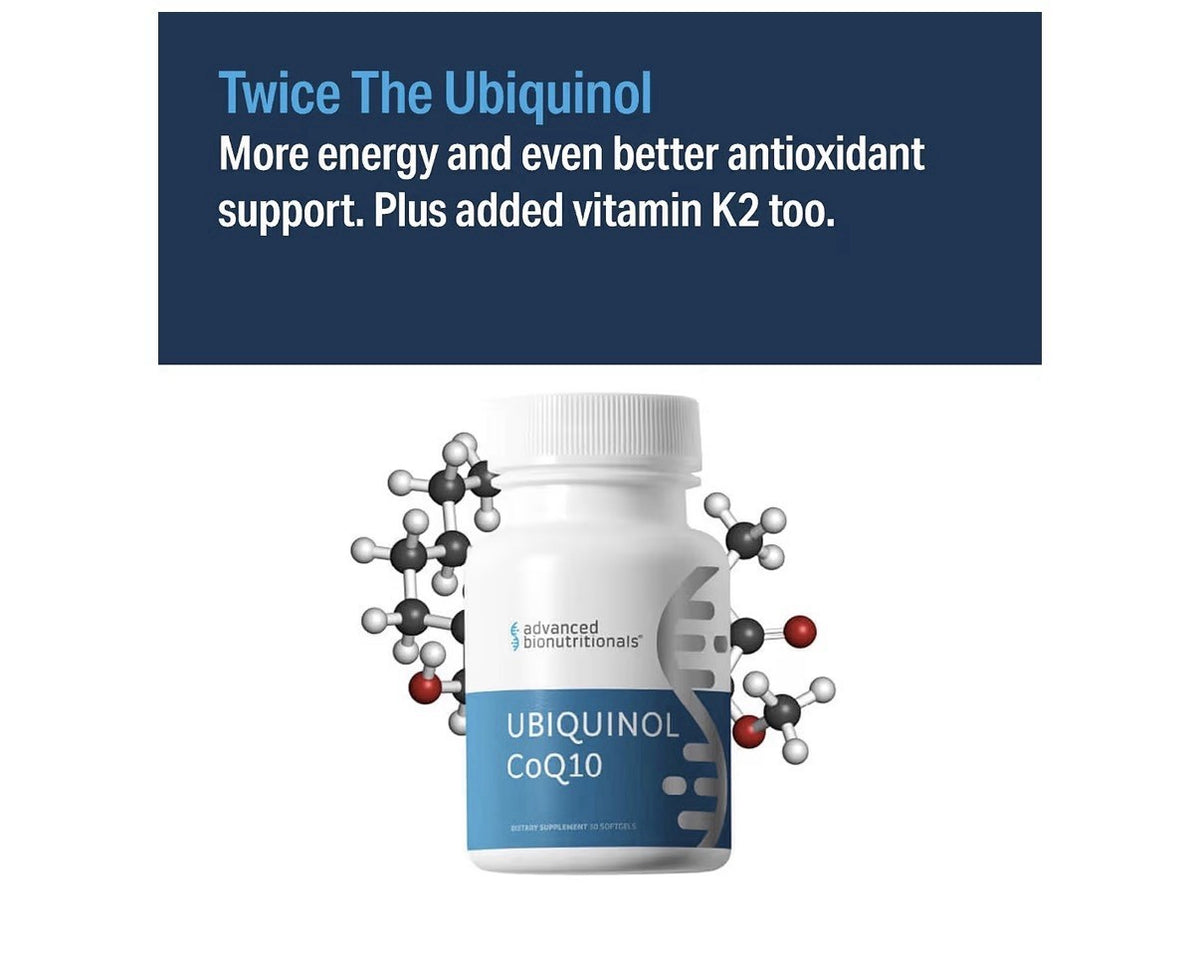 Advanced Bionutritionals Ubiquinol CoQ10 Increased Energy Production 30 Softgels