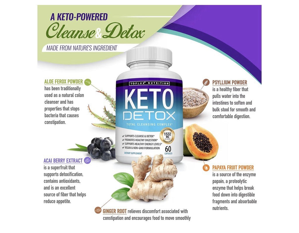 Toplux Keto Detox Total Cleansing Complex 1532 Mg Natural Detox 2 Pack