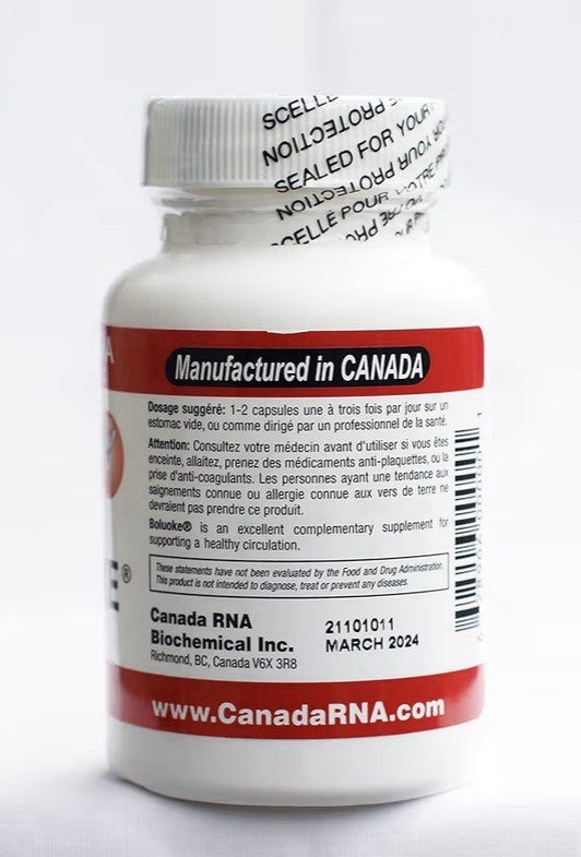 BOLUOKE Canada RNA Lumbrokinase 2 Pack 60 Capsules Each Pack Total 120 Capsules