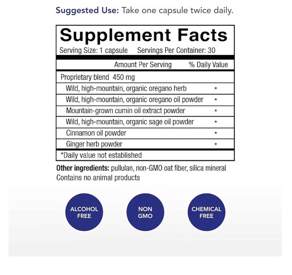 Physician's Strength Oregacillin Multiple Spice Extract Respiratory Health 30cap