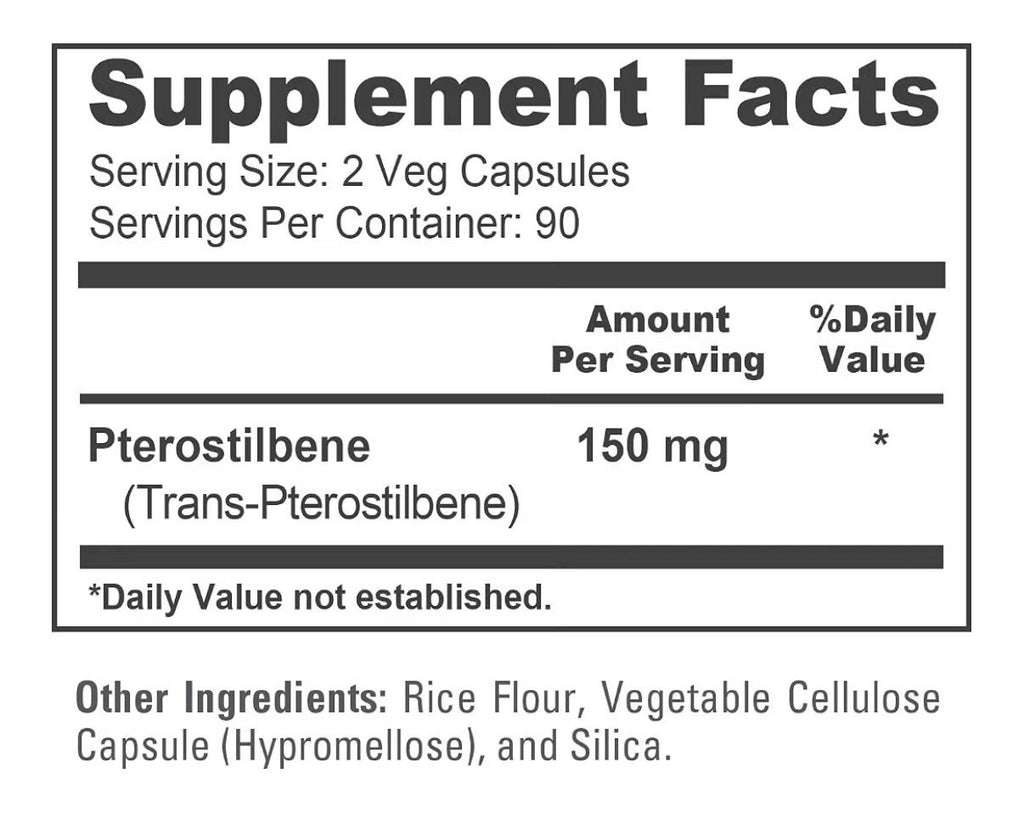 NusaPure Pterostilbene 150mg Per Serving 180 Veg Capsules 90 Servings