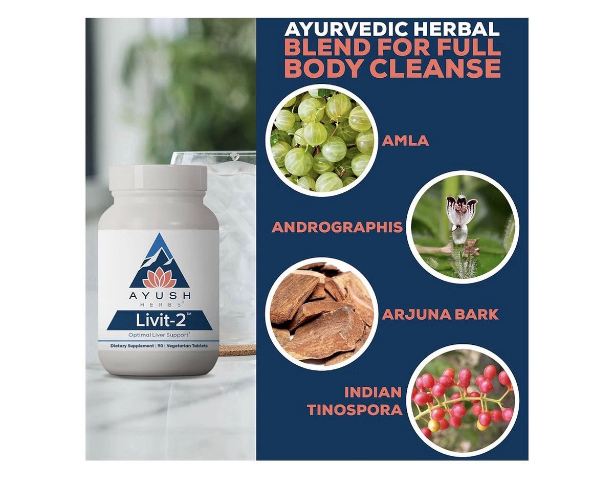 Ayush Herbs Livit-2 Optimal Liver Support Liver Care For Women & Men 90Capsules