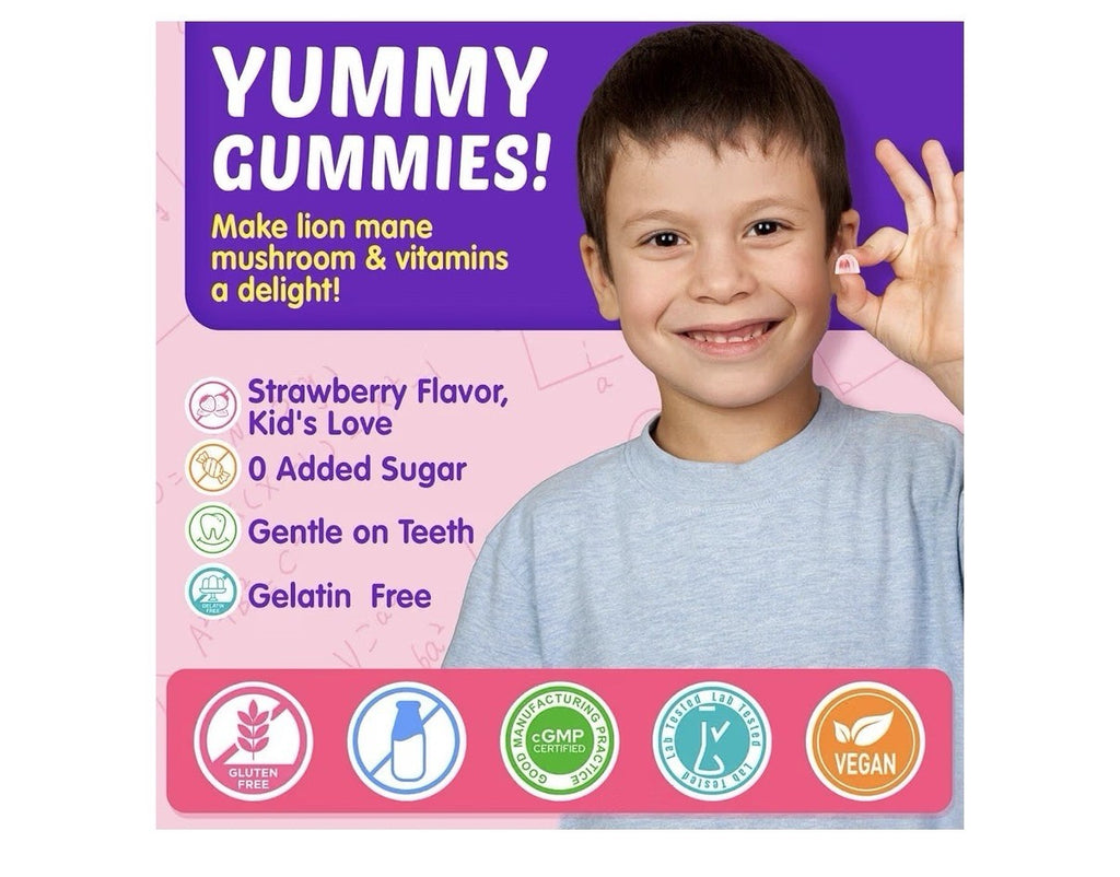 Nextdia Kids 4+ Brain Gummies Focus & Attention Cognitive Energy 60 Gummies