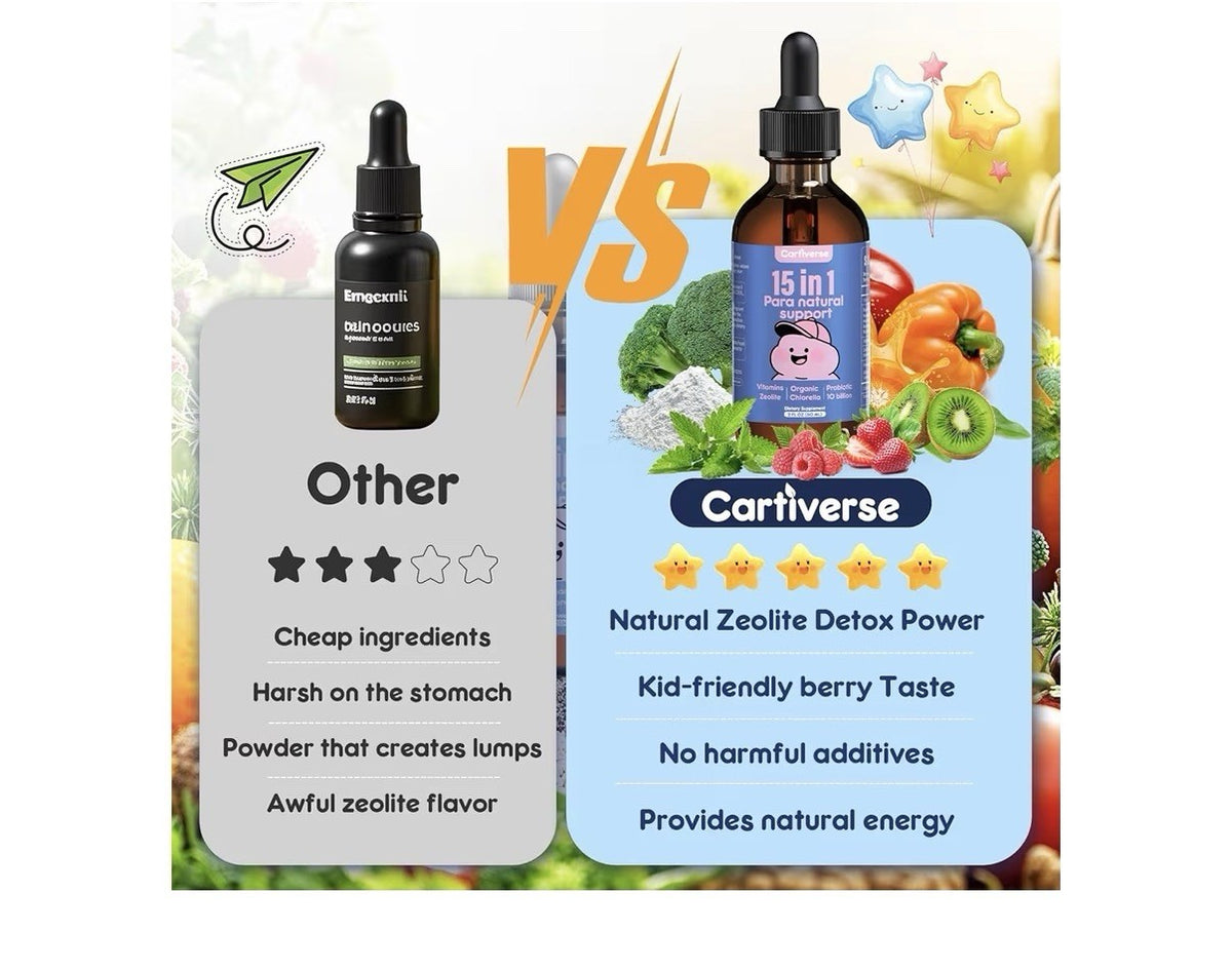 Cartiverse 15 in 1 Para Natural Support Parasite Cleanse for Humans & Kids 2oz