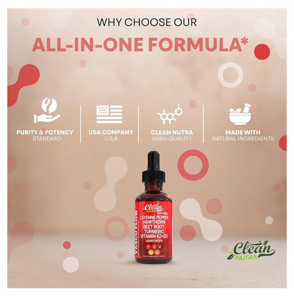 Clean Nutra Cayenne Pepper Drops Vascu Glow Supplement Liquid Drops 2oz