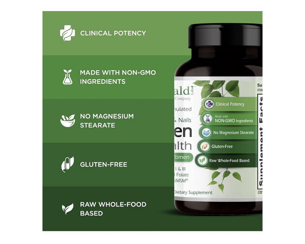 EMERALD LABS Collagen Health Hair Skin Nails Immune Adrenal Health For Women&Men