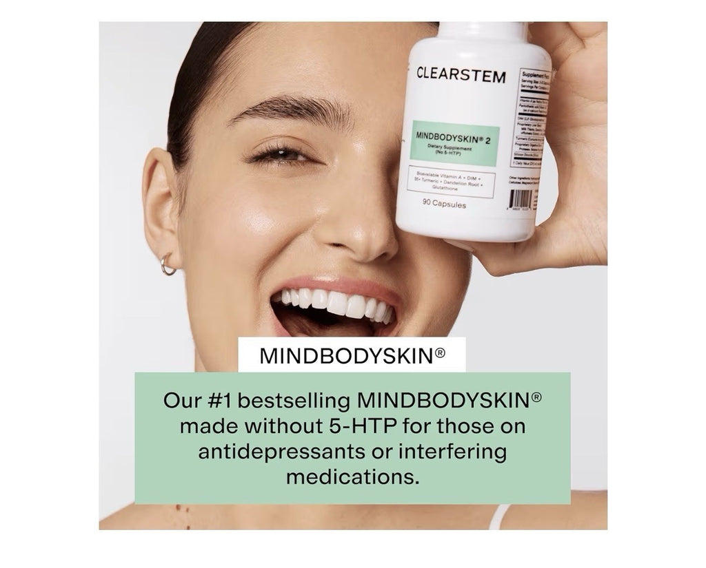 CLEARSTEM MINDBODYSKIN Hormonal Acne Skin Supplement (No 5-HTP) 90 Capsules