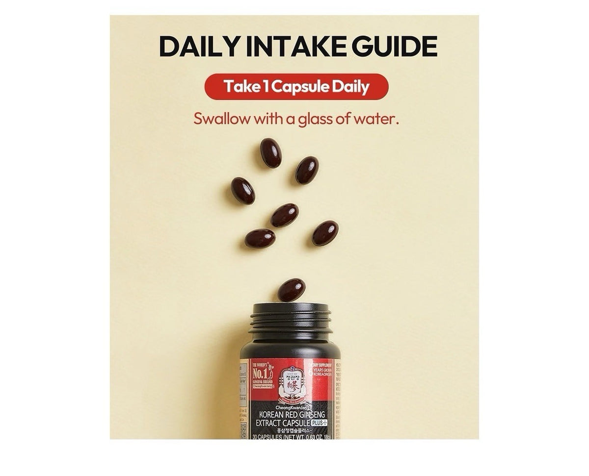 JUNG KWAN JANG Korean Red Ginseng Extract Capsule Plus Energy Boost Immune 30sg