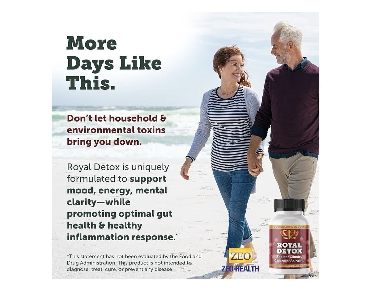 Zeo Health Royal Detox Zeolite, Chlorella, Cilantro, Spirulina 90 Capsules