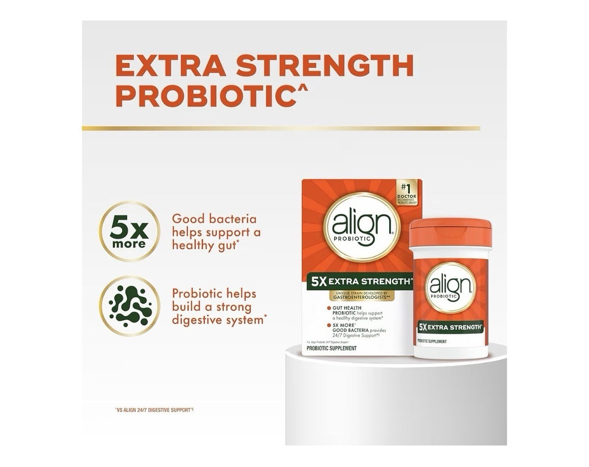 Align Probiotic 5x Extra Strength Probiotics Gut Health for Women and Men 42caps