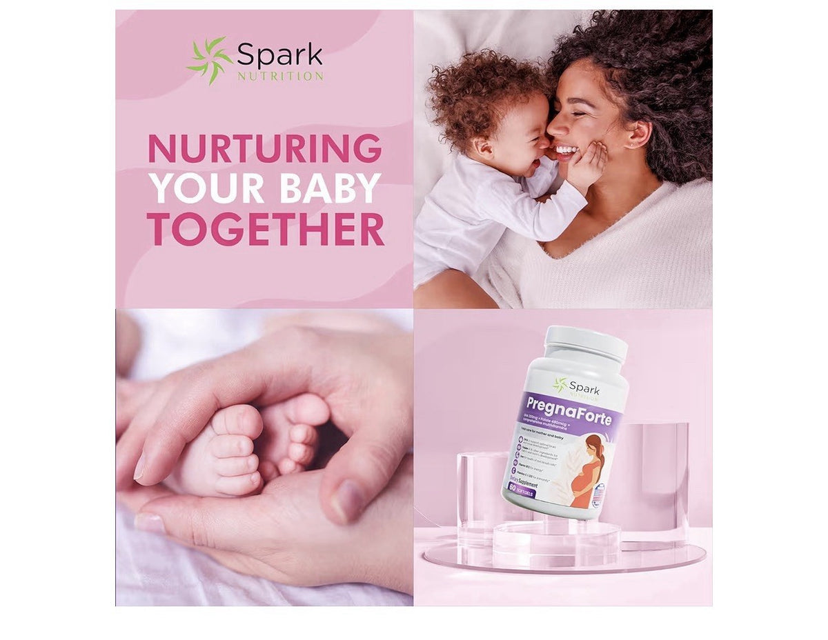 Spark Nutrition Pregnaforte 1 a day Prenatal vitamins for women 2 month Supply