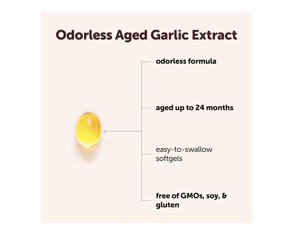 Micro Ingredients Aged Garlic Extract Odorless  2 Years Aged 300 Softgels