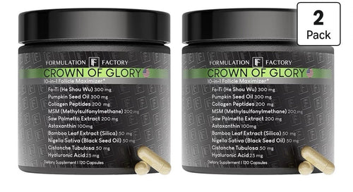 2 Pack Formulation Factory Crown of Glory 10-in-1 Hair Growth Faster DHT Blocker