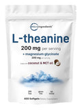 Micro Ingredients L-theanine 200mg Per Serving + Magnesium Glycinate 400 Softgel