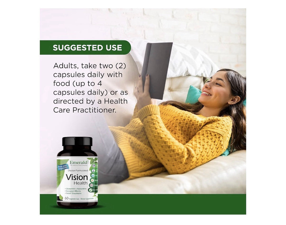 EMERALD LABS Vision Health With Zeaxanthin + Astaxanthin Eye Health 60 Caps