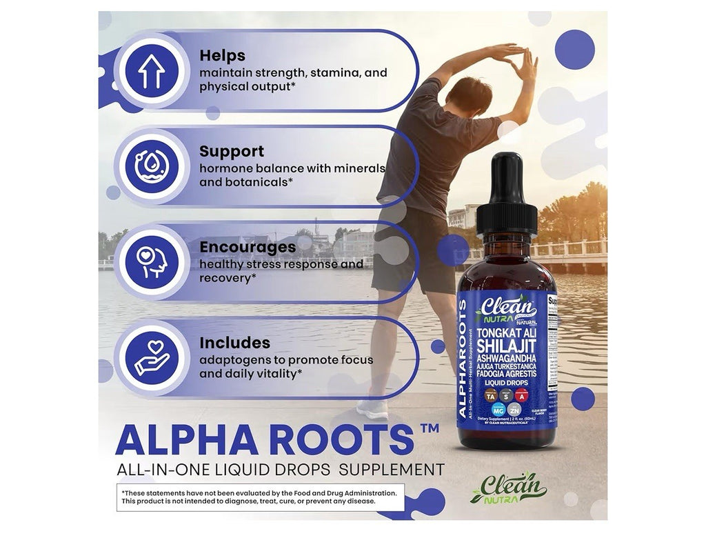 Clean Nutra Tongkat Al Liquid Drop Ashwagandha Turkesterone Fadogia Agrestis 2oz