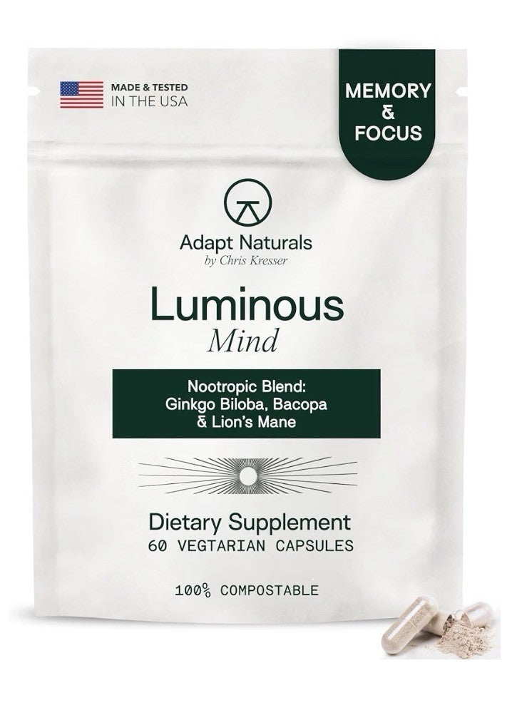 Adapt Naturals Luminous Mind Memory And Focus Nootropic Brain Supplement 60 Caps