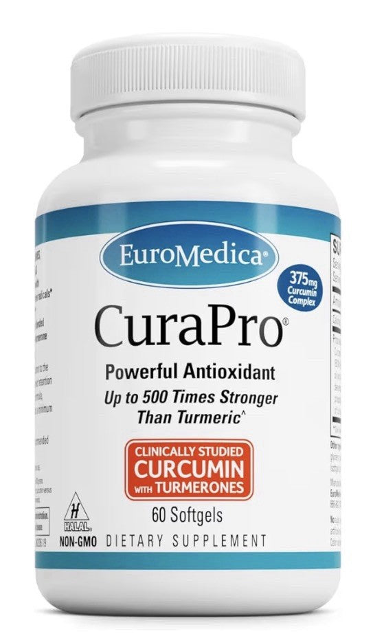 EuroMedica CuraPro Antioxidant Supplement 375mg Brain Immune Health Support 60sg