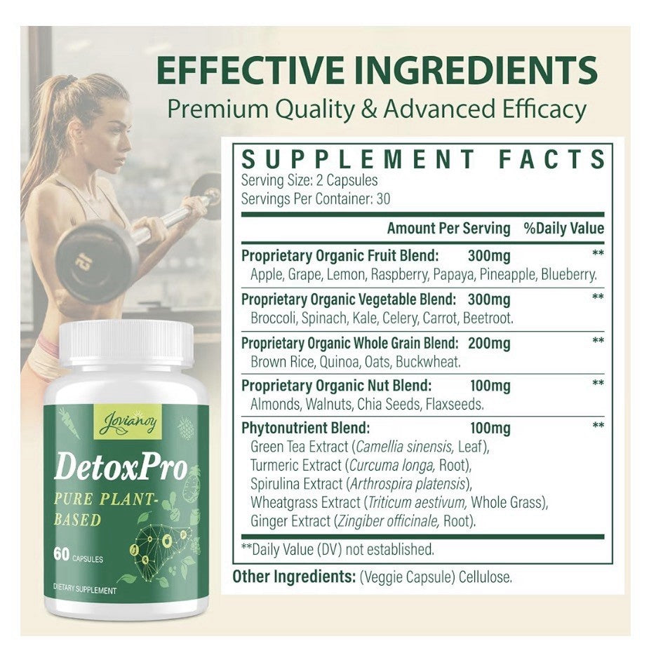 Jovianoy DetoxPro 1000 MG Detox & Cleanse 26-in-1 Pure Plan Based Formula 2 Pack