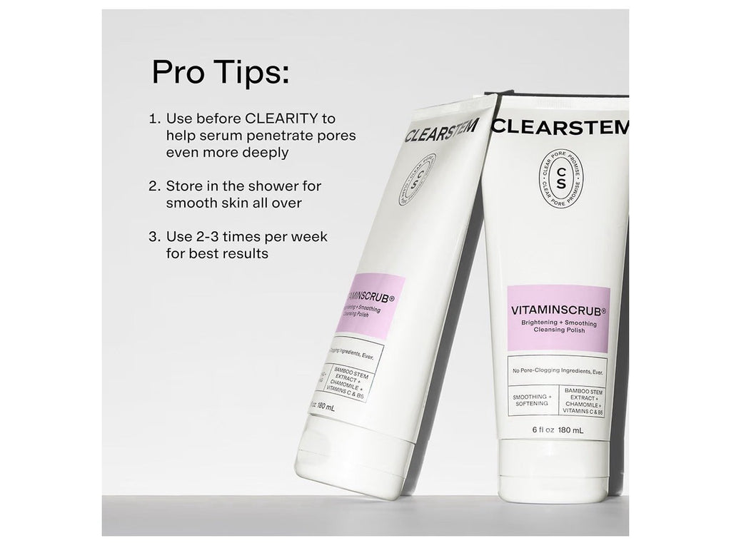 CLEARSTEM VITAMINSCRUB Brightening Smoothing Cleansing Polish Scrub Cleanser 6oz