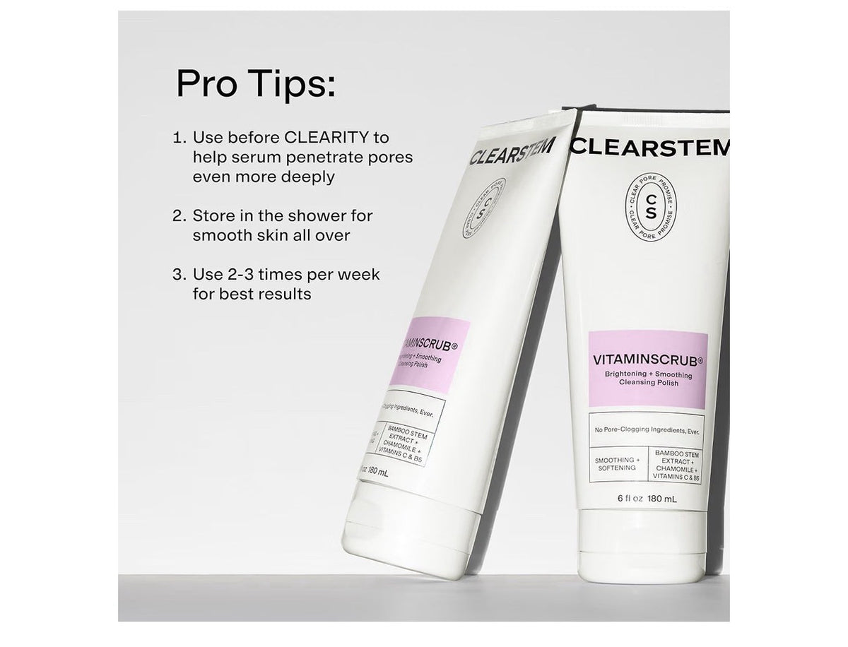 CLEARSTEM VITAMINSCRUB Brightening Smoothing Cleansing Polish Scrub Cleanser 6oz