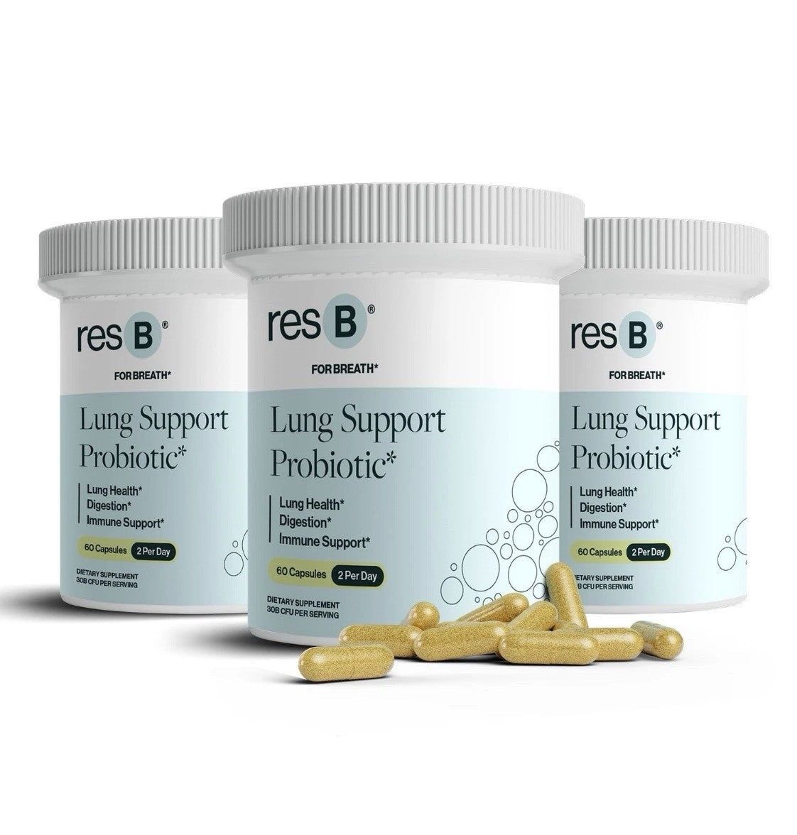 3 Pack resB Lung Support Probiotic Lung Health Digestion Immune Support