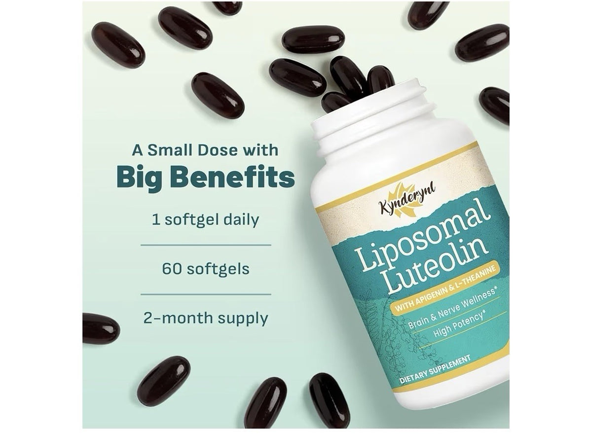 2 Pack Kynderynl Liposomal Luteolin 200mg Supplement Brain Nerve Wellness
