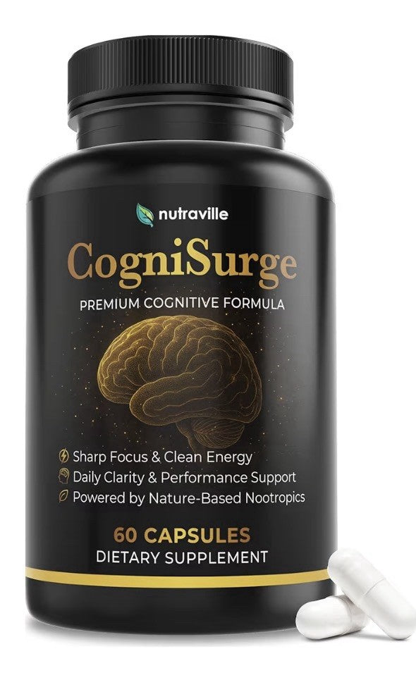 Nutraville CogniSurge Cognitive Nootropics Brain Support Supplement Memory 2Pack