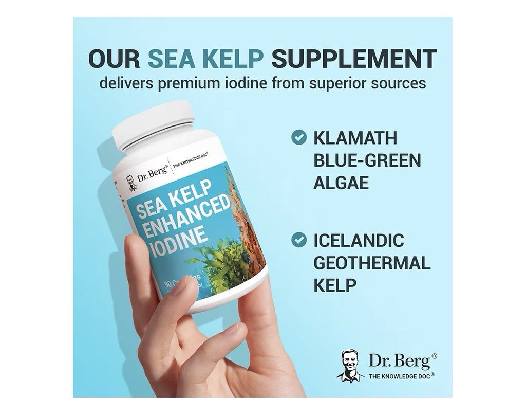 Dr. Berg Sea Kelp Enhanced lodine Premium Immune Thydroid Health Antioxidant 90c