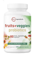 Micro Ingredients Fruit +  Veggies Probiotics Clean Ingredients Only 240 Capsule