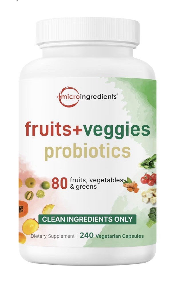 Micro Ingredients Fruit +  Veggies Probiotics Clean Ingredients Only 240 Capsule