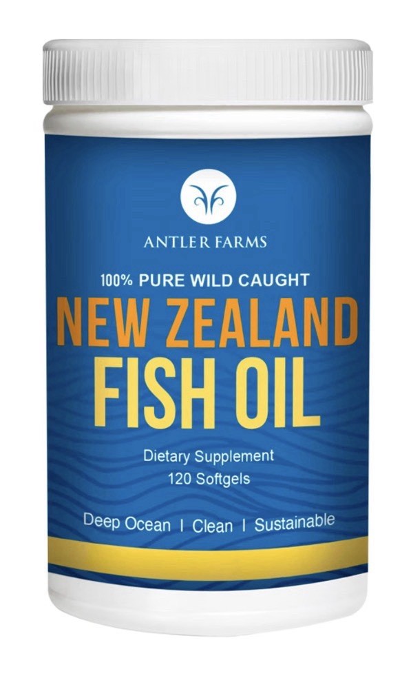 Antler Farms New Zealand Fish Oil 100% Pure Wold Caught from Deep Ocean 120sgel