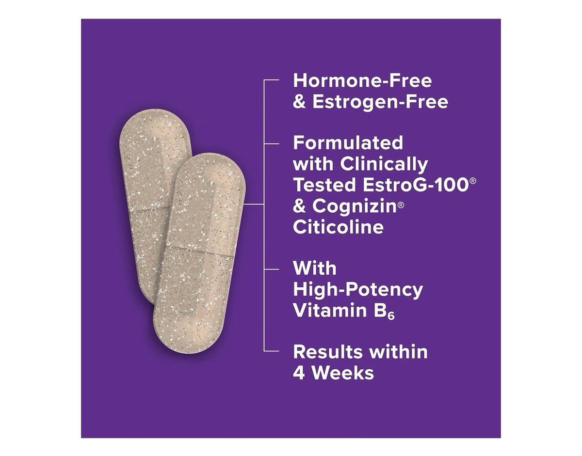 Qunol Menopause Relief Hormone Free Support Hot Flashes Night Sweats Mood 60caps