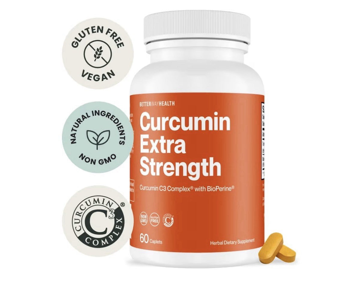 Better Way Health Curcumin Extra Strength C3 Complex With Bioperine 60 Caplets