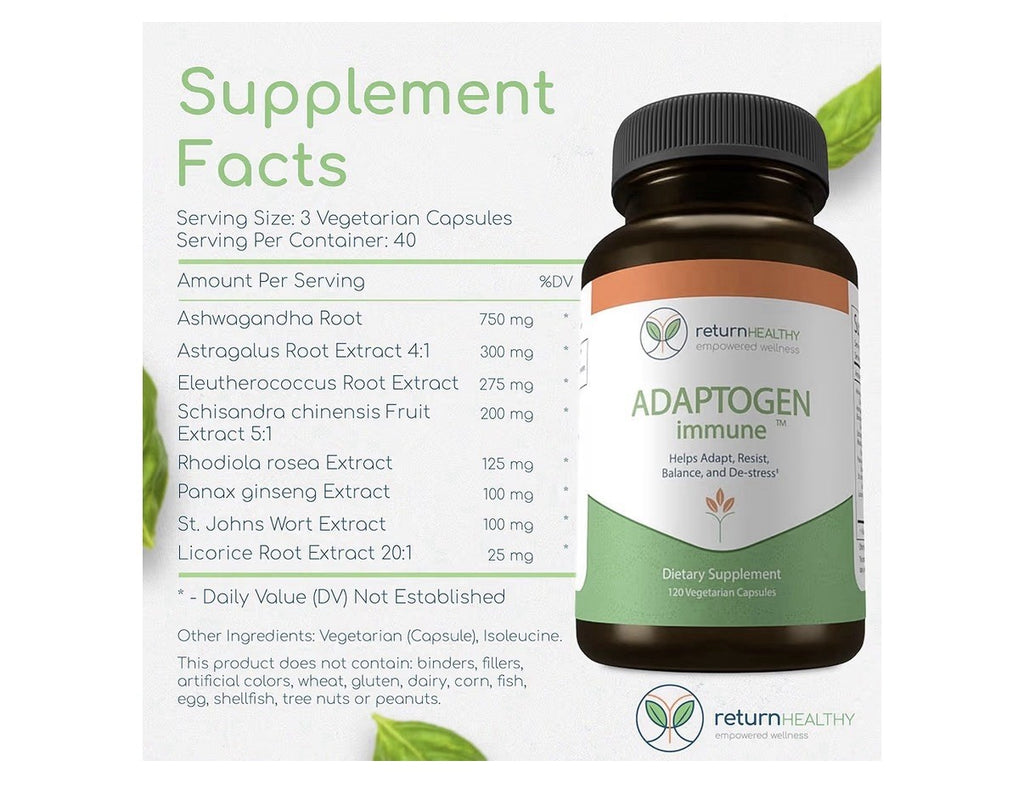 Return Healthy Adaptogen Immune Helps Body Functioning And Stress Relief 120cap
