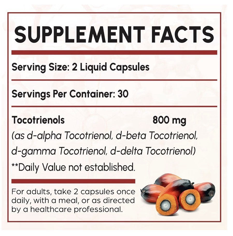 Kroppssund Tocotrienols 800mg Antioxidant Immune Health 60 Liquid Capsules