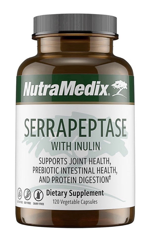 Nutramedix Serrapeptase With Inulin Joint Gut Prebiotic Intestinal Health 120cap